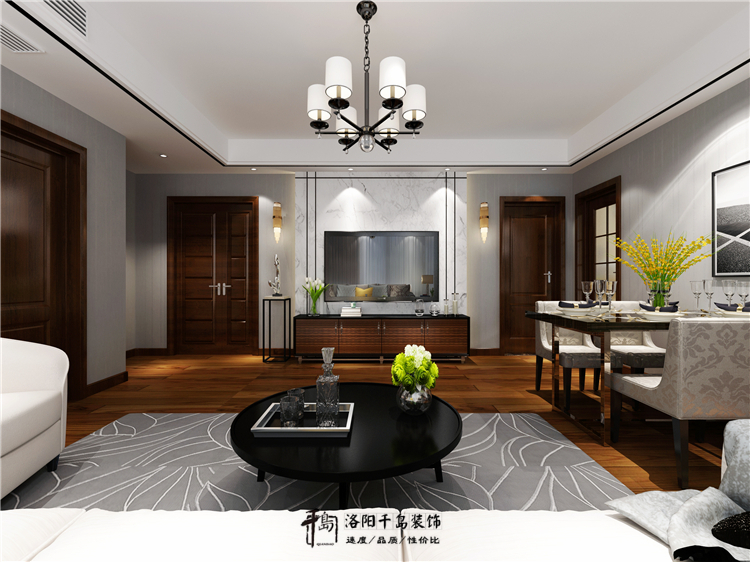 洛陽正大國際121㎡三居現(xiàn)代簡(jiǎn)約混搭風(fēng)裝修案例