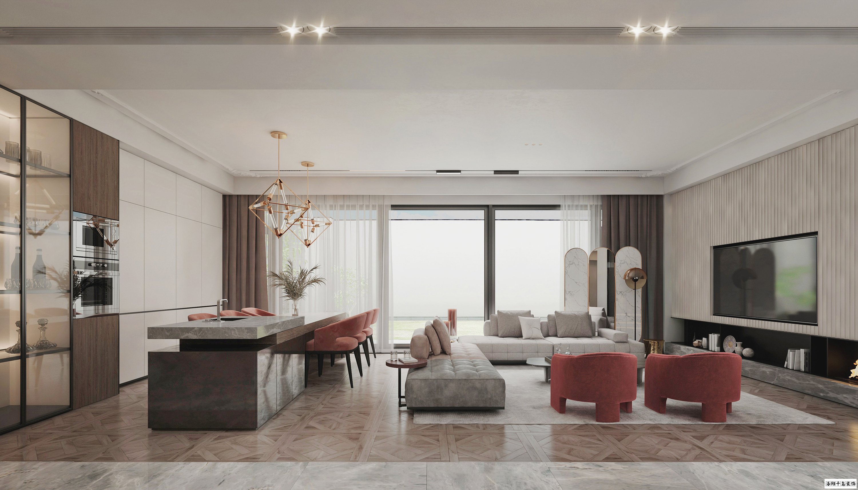 洛陽(yáng)法式橫廳裝修案例